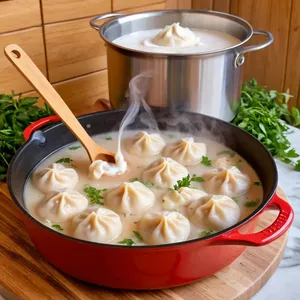 Рецепт Манты с сыром и зеленью - Приготовление мантов