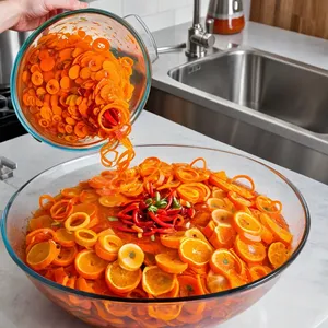 Рецепт Маринованная морковь с апельсином и чили - Смешивание ингредиентов