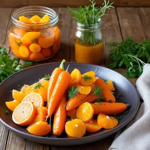 Рецепт Маринованная морковь с апельсином и кориандром - Подача