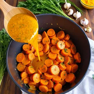 Рецепт Маринованная морковь с куркумой и чесноком - Смешивание ингредиентов