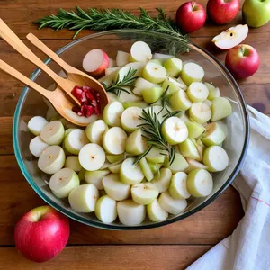 Рецепт Маринованная репа с яблоком и розмарином - Смешивание ингредиентов
