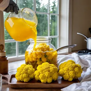 Рецепт Маринованная цветная капуста с куркумой и тмином - Укладка в банки