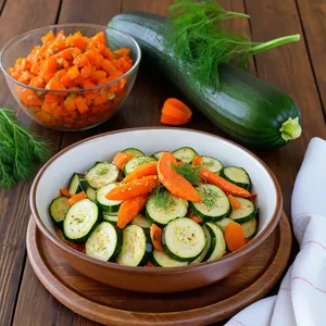 Рецепт Маринованные кабачки с морковью и перцем чили - Подача