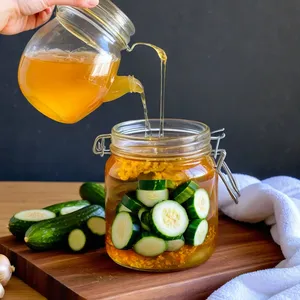 Рецепт Маринованные огурцы с имбирем и медом - Сборка и заливка