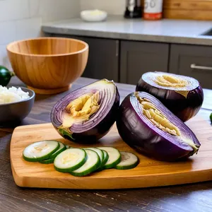 Рецепт Мясная запеканка с баклажанами и адыгейским сыром - Подготовка овощей