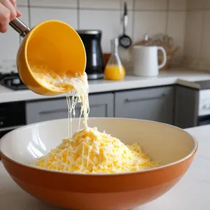 Рецепт Мясная запеканка с баклажанами и эдамером - Подготовка заливки