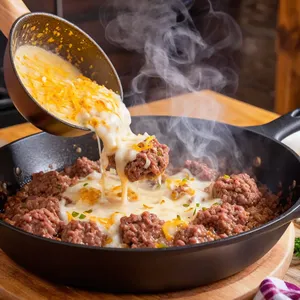 Рецепт Мясная запеканка с баклажанами и фетой - Приготовление мясного слоя