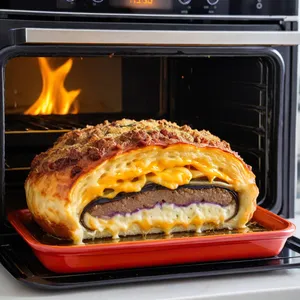 Рецепт Мясная запеканка с баклажанами и гаудой - Запекание