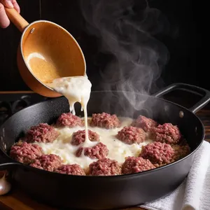 Рецепт Мясная запеканка с баклажанами и камамбером - Приготовление мясной основы