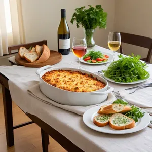 Рецепт Мясная запеканка с баклажанами и камамбером - Подача