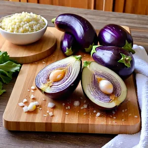 Рецепт Мясная запеканка с баклажанами и козьим сыром - Подготовка овощей