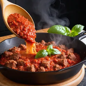 Рецепт Мясная запеканка с баклажанами и маскарпоне - Приготовление мясной основы