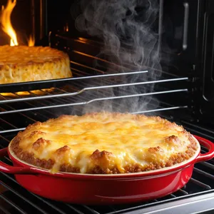 Рецепт Мясная запеканка с баклажанами и сливочным сыром - Запекание