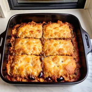 Рецепт Мясная запеканка с баклажанами и сыром дор блю - Запекание
