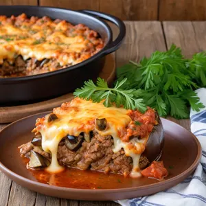 Рецепт Мясная запеканка с баклажанами и сыром дор блю - Подача