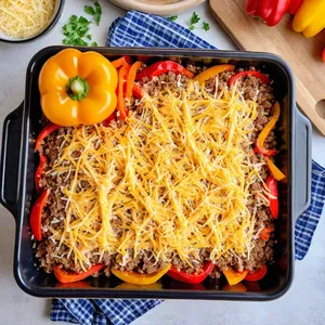 Рецепт Мясная запеканка с болгарским перцем и сулугуни - Формирование запеканки