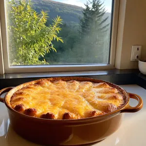 Рецепт Мясная запеканка с брокколи и чеддером - Запекание