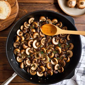 Рецепт Мясная запеканка с грибами и брокколи - Обжарка овощей и грибов