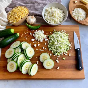 Рецепт Мясная запеканка с цукини и фетой - Подготовка ингредиентов