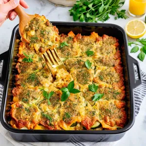 Рецепт Мясная запеканка с цукини и фетой - Подача