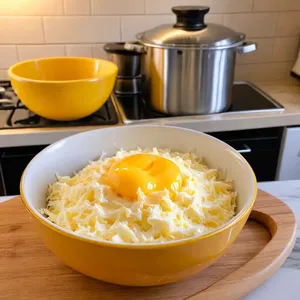 Рецепт Мясная запеканка с цветной капустой и гаудой - Приготовление заливки