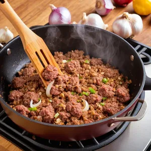Рецепт Мясная запеканка с тыквой и пармезаном - Приготовление мясной основы