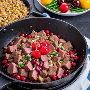 Рецепт Мясной пирог с бараниной и вишней - Подготовка начинки
