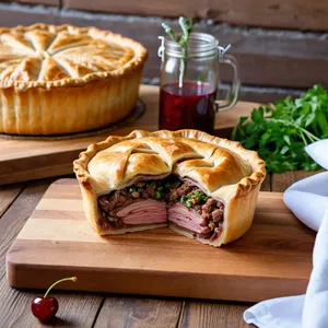 Рецепт Мясной пирог с бараниной и вишней - Подача