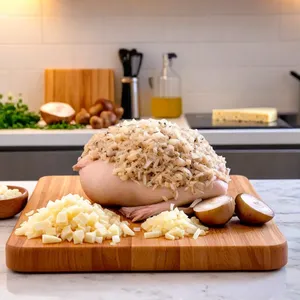 Рецепт Мясной пирог с курицей и грибами в сливочном соусе - Подготовка ингредиентов