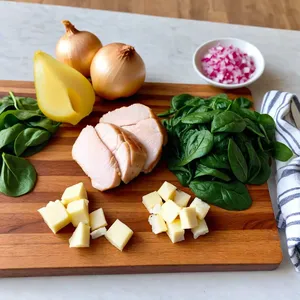 Рецепт Мясной пирог с курицей и шпинатом - Подготовка ингредиентов