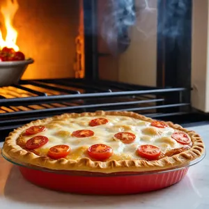 Рецепт Мясной пирог с томатами и моцареллой - Выпекание