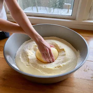 Рецепт Мясной пирог с уткой и апельсиновым соусом - Замешивание теста