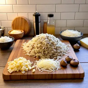 Рецепт Мясные корзинки с грибами и сыром - Подготовка ингредиентов