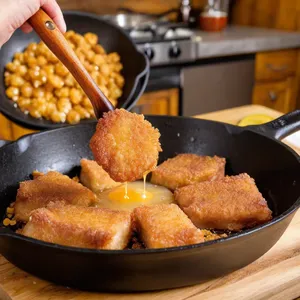 Рецепт Мясные медальоны с хрустящим шпиком и трюфельным маслом - Обжаривание шпика