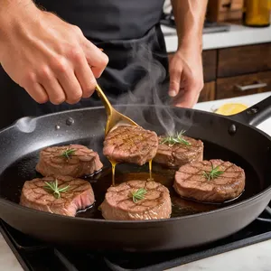 Рецепт Мясные медальоны с хрустящим шпиком и трюфельным маслом - Приготовление медальонов