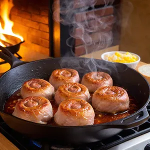Рецепт Мясные роллы с черносливом и грецким орехом - Обжарка роллов