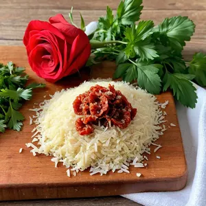 Рецепт Мясные розочки с пармезаном и вялеными томатами - Подготовка ингредиентов