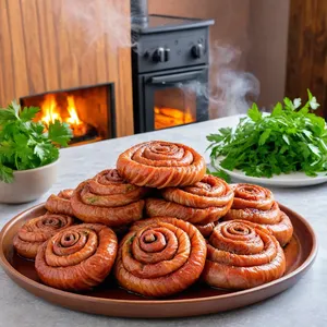 Рецепт Мясные спиральки с пепперони и моцареллой - Подача
