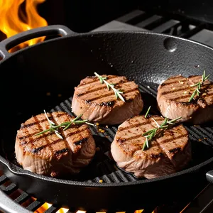 Рецепт Мясные веерки с айвовым чатни и мускатным орехом - Обжарка мясных веерков