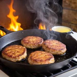 Рецепт Мясные веерки с ананасовым чатни и карри - Обжарка мясных веерков