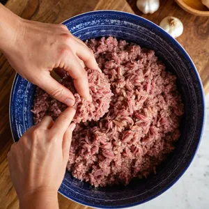 Рецепт Мясные веерки с клюквенным чатни и имбирем - Приготовление мясной основы