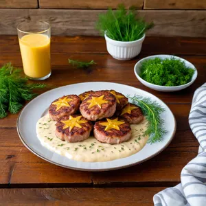 Рецепт Мясные звездочки с горчичным соусом и копченой паприкой - Подача