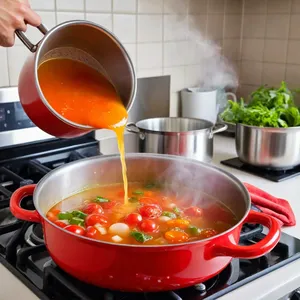Рецепт Минестроне с артишоками и зеленым горошком - Добавление томатов и бульона