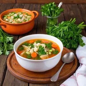 Рецепт Минестроне с артишоками и зеленым горошком - Подача