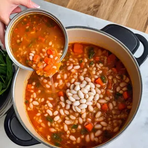 Рецепт Минестроне с беконом и розмарином - Добавление фасоли