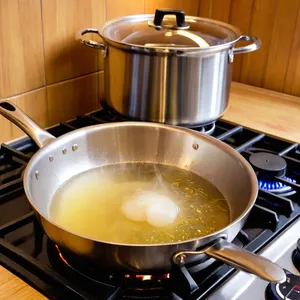 Рецепт Минестроне с брокколи и кедровыми орешками - Обжарка лука и чеснока