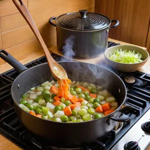 Рецепт Минестроне с кабачками и базиликом - Обжарка овощей