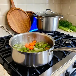 Рецепт Минестроне с козьим сыром и мятой - Обжарка лука, моркови и сельдерея