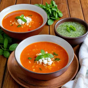 Рецепт Минестроне с козьим сыром и мятой - Подача с козьим сыром и мятой