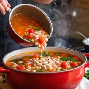 Рецепт Минестроне с курицей и сельдереем - Добавление бобов и специй